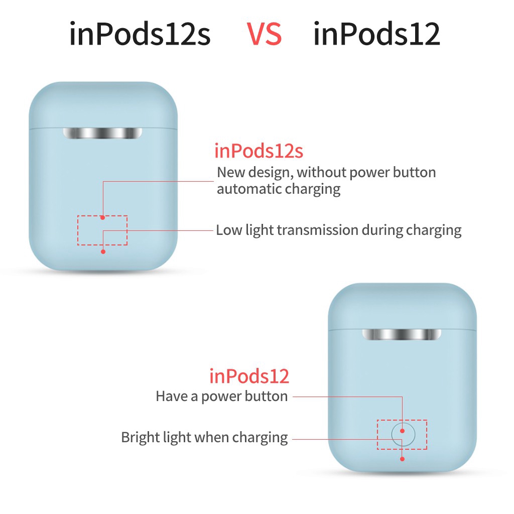 Tai nghe Inpods I12/12s TWS điều khiển cảm ứng kết nối bluetooth 5.0 phong cách Hàn Quốc | BigBuy360 - bigbuy360.vn