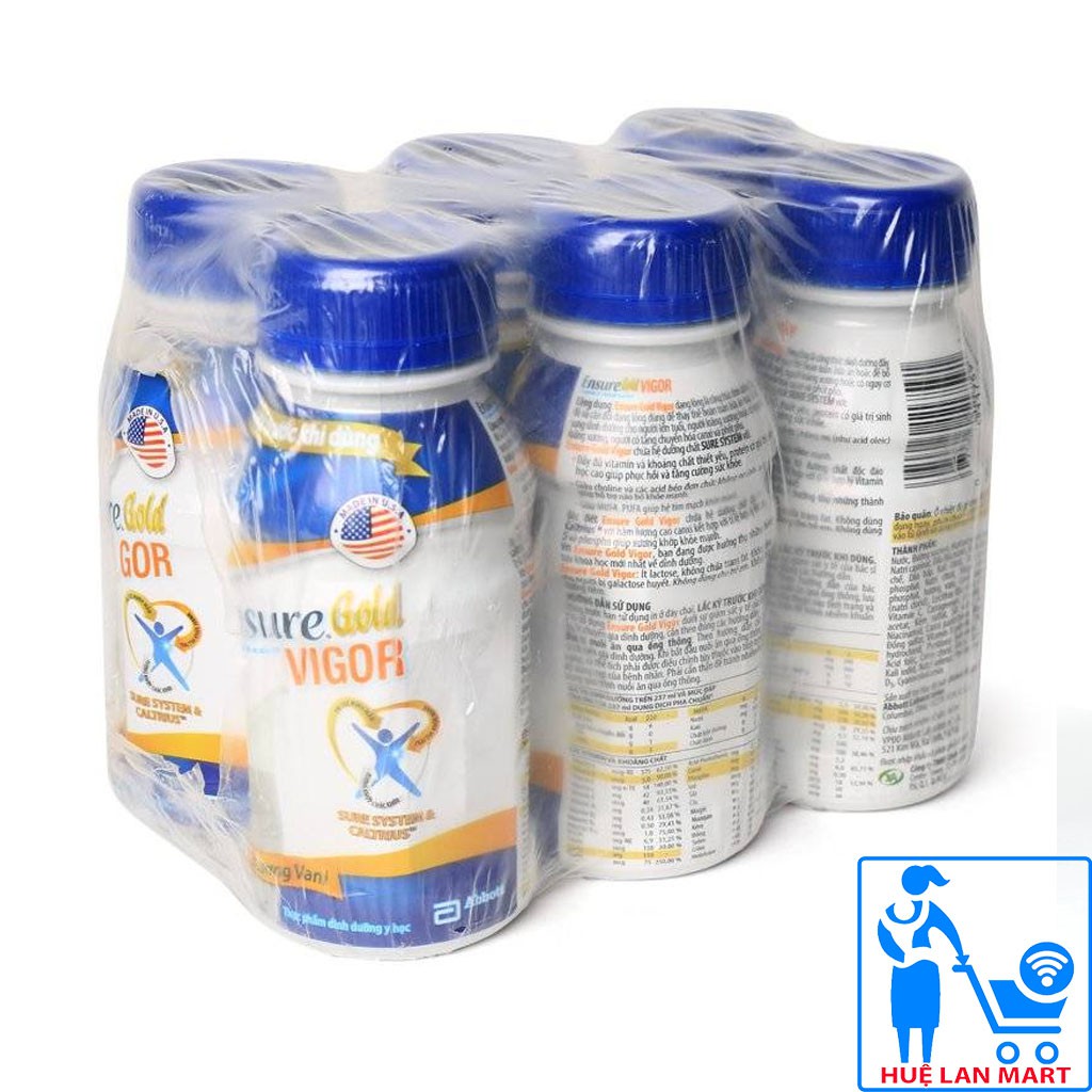 [CHÍNH HÃNG] Sữa Bột Pha Sẵn Abbott Ensure Gold Vigor Hương Vani Lốc 6 Chai x 237ml