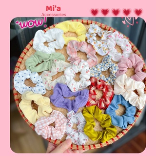 Cột Tóc Vải Scrunchies nhiều mẫu cute Vintage Hàn Quốc, Dây Buộc Tóc Scrunchies dễ thương