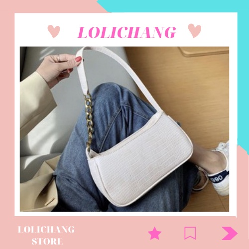 Túi kẹp nách quai da phối xích phong cách Hàn Quốc TX024