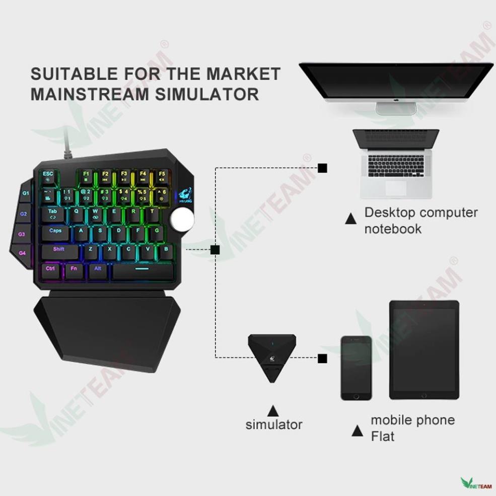 Bàn Phím Cơ ZIYOULANG K5 39 Phím Hỗ Trợ MACRO Blue Switch RGB Chơi Game Pubg Mobile, Rules, Free Fire -dc4691