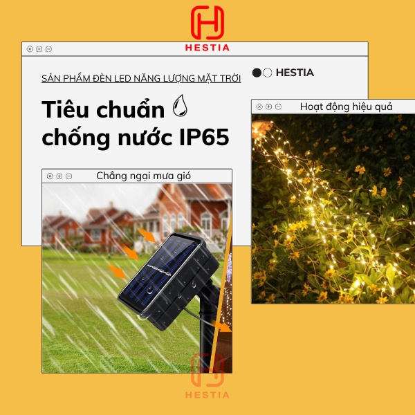 Đèn Led Dây Đom Đóm Dùng Năng Lượng Mặt Trời Hestia 100/200 Bóng Chiếu Sáng