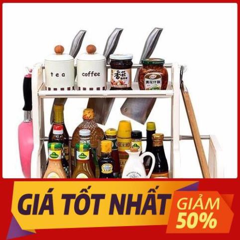 Kệ Nhà Bếp 2 Tầng Tiện Ích Đựng Gia Vị Kèm Vát Dao Tashuan TS3623 - kệ gia vị tiện dụng đựng đồ chữ H