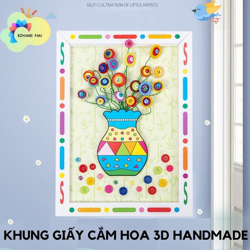 Tự Làm Khung Giấy Bình Cắm Hoa Handmade Cho Trẻ Em -SOHANEI FAM -Đồ Chơi Thủ Công, Quà Tặng Ngày Của Mẹ...
