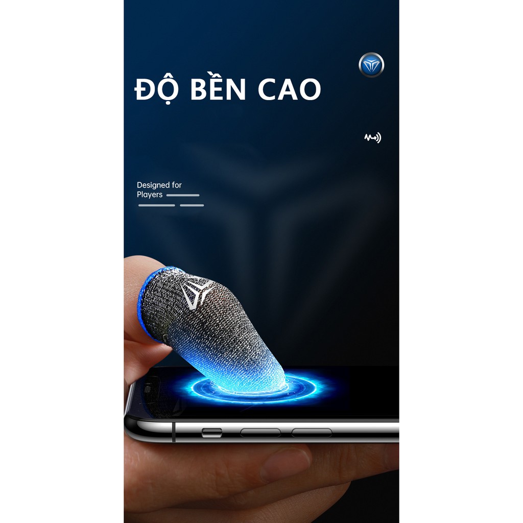 Bao tay chơi game S02, Shezi sợi bạc cao cấp tăng độ nhạy cảm ứng