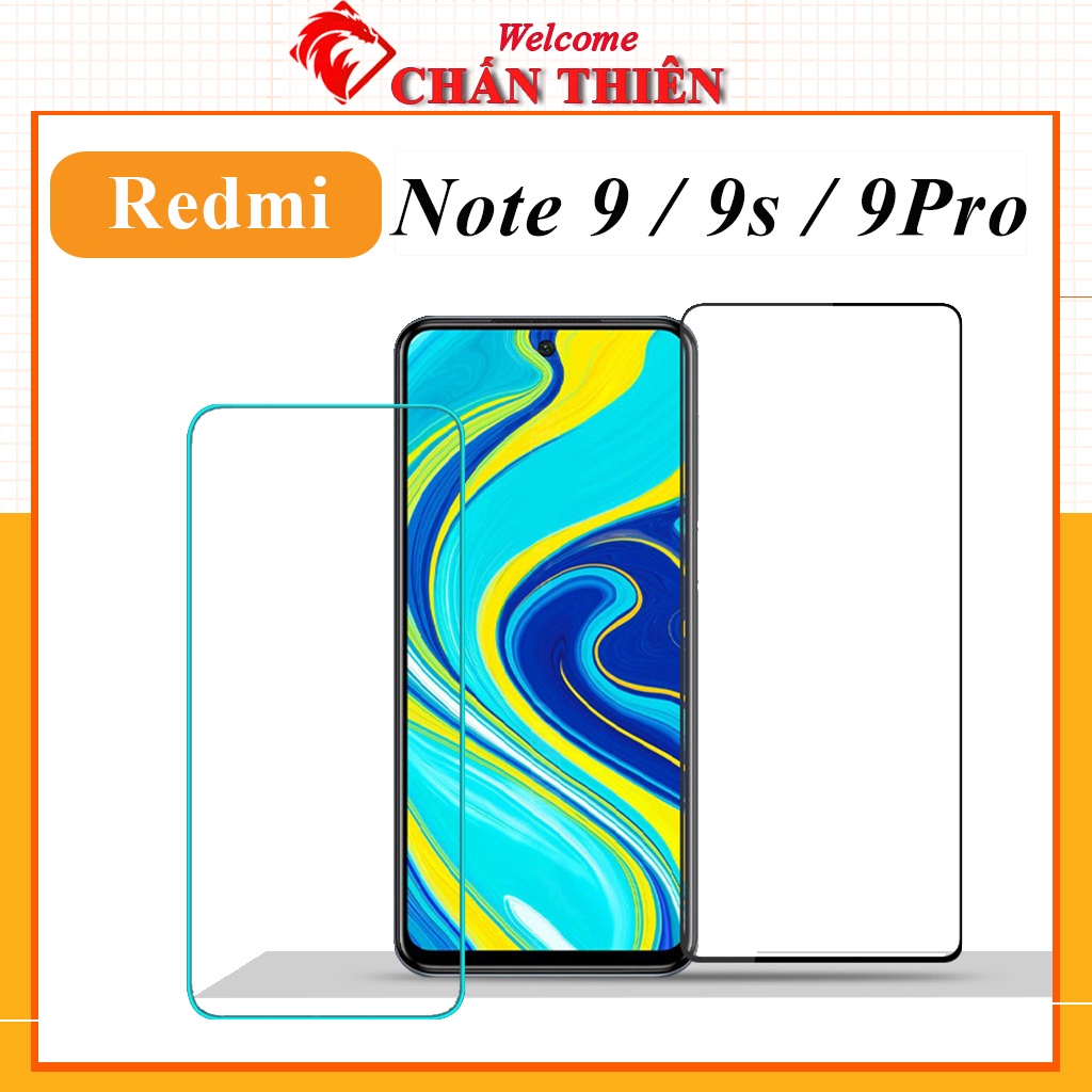 Kính cường lực xiaomi redmi note 9 Pro 9s 9promax full màn 9D trong suốt tặng kèm khăn lau màn hình [FM]