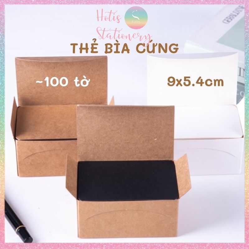 [HOTIS] Bưu thiếp trống/ thẻ vẽ tay/ bìa cứng 2 mặt/ thẻ graffiti/ handmade DIY - 9x5.4cm - Trắng/ Đen/ Nâu