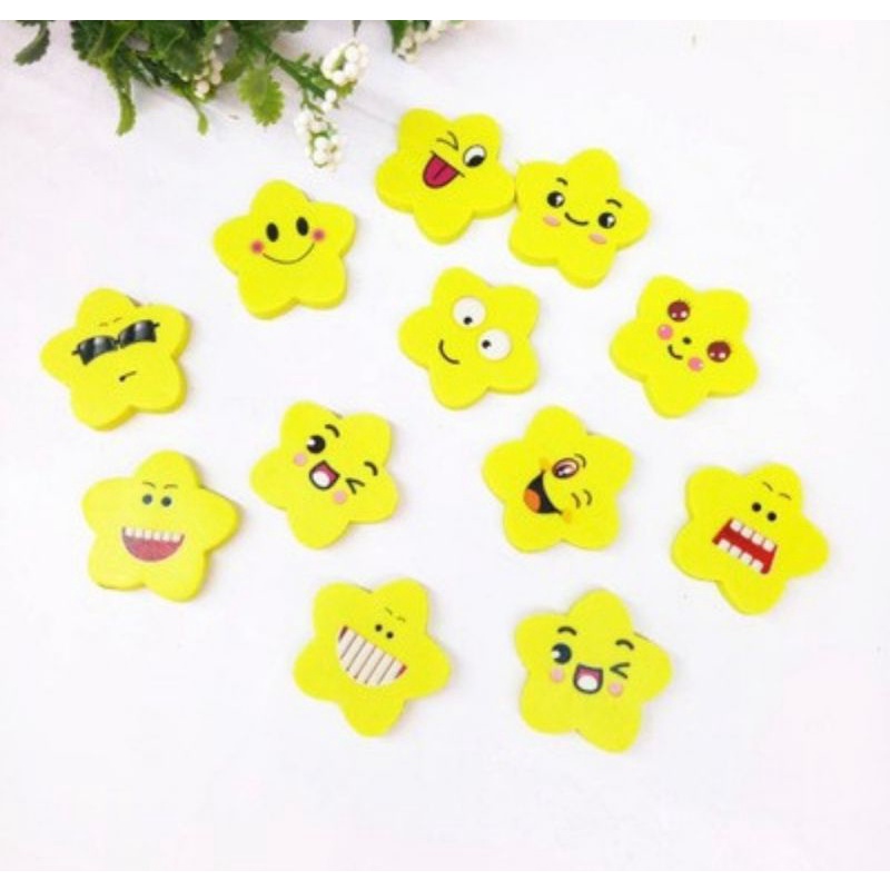 Set 3 gôm ngôi sao nhiều biểu cảm dễ thương (tẩy ngôi sao)