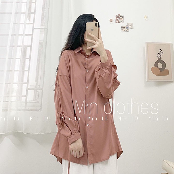 Áo Sơ Mi Nữ Công Sở Họa Tiết Tay Dài Thắt Nơ Sang Chảnh Kiểu Form Rộng Bigsize Màu Trắng Đen Xanh Nâu Be Thời Trang | BigBuy360 - bigbuy360.vn