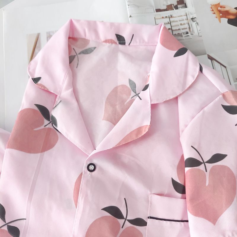 Đồ ngủ PIJAMA nữ 🔹️ẢNH THẬT CUỐI🔸️ Đồ bộ mặc nhà siêu đáng yêu - Chất lụa không bóng cực mịn, hoạ tiết xinh xắn | BigBuy360 - bigbuy360.vn