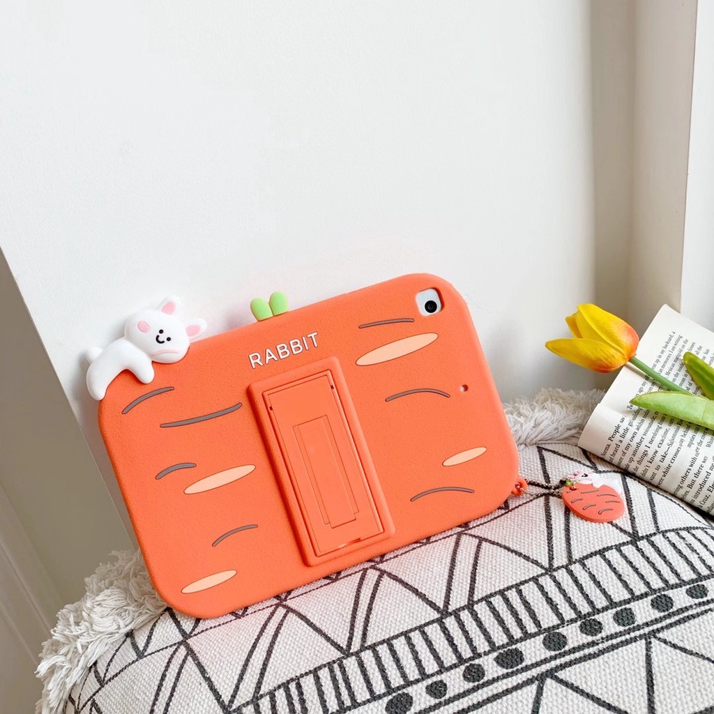 Ốp máy tính bảng silicon họa tiết cà rốt cho iPad AIR4 10.9 IPAD 7th 8th 9th 10.2 inch case 2021 2019 ipad pro 11 2020 2018 Pro 10.5 Inch ipad 5 6 7 8 9.7 inch case ipad Air2/Air1 Mini123 mini6 8.3 Mini 4 Mini5 ipad 2 3 4 ipad air 4 10.9 rabbit case