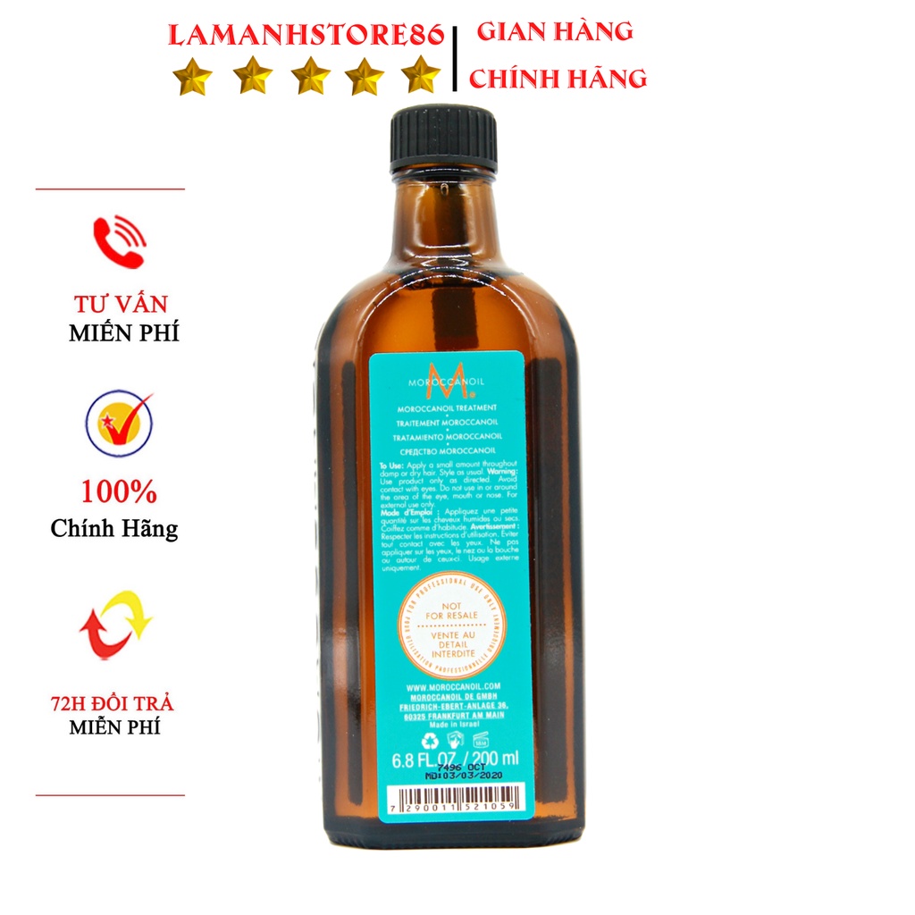 Dầu dưỡng tóc Moroccanoil Tinh dầu dưỡng phục hồi tóc hư tổn khô xơ Moroccanoil Treatment Oil  25ml - 200ml chính hãng