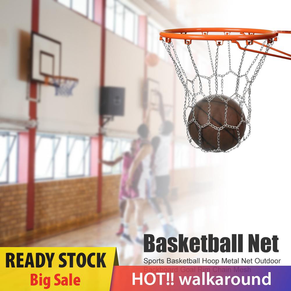 Walk Sports Basketball Hoop Metal Net Outdoor Backboard Goal Rim Chain Mesh