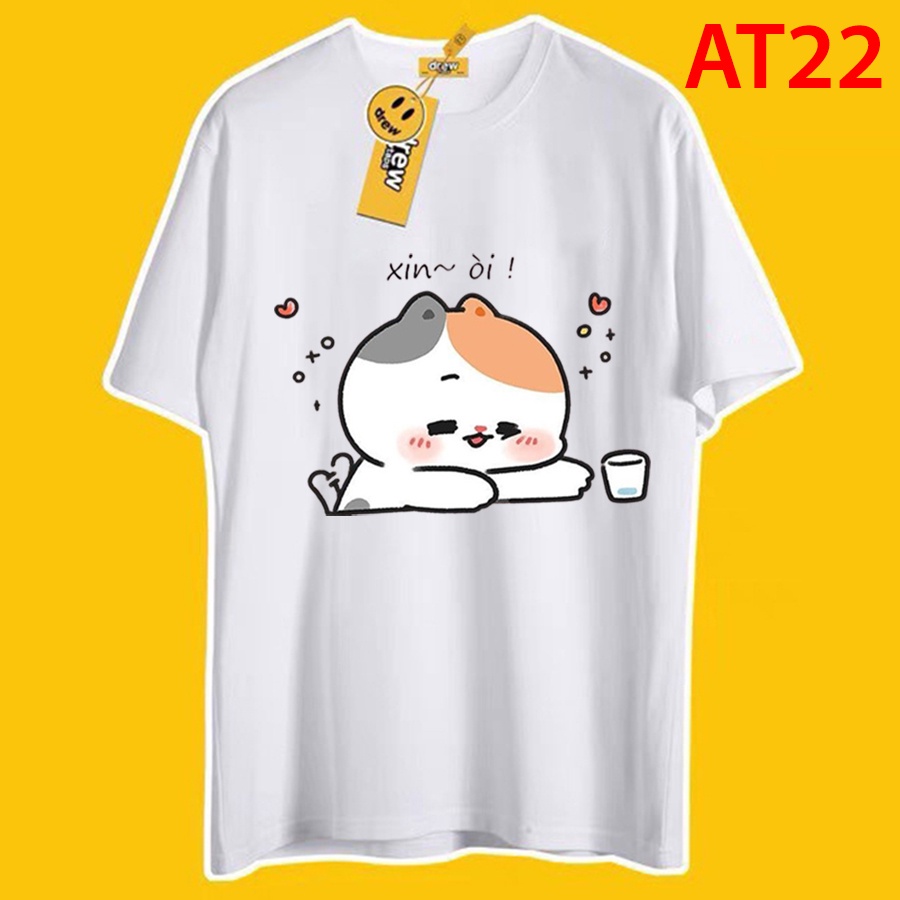 Áo thun Unisex Basic Tee 100% Cotton, phông trơn nam nữ tay lỡ oversize form rộng - AT22