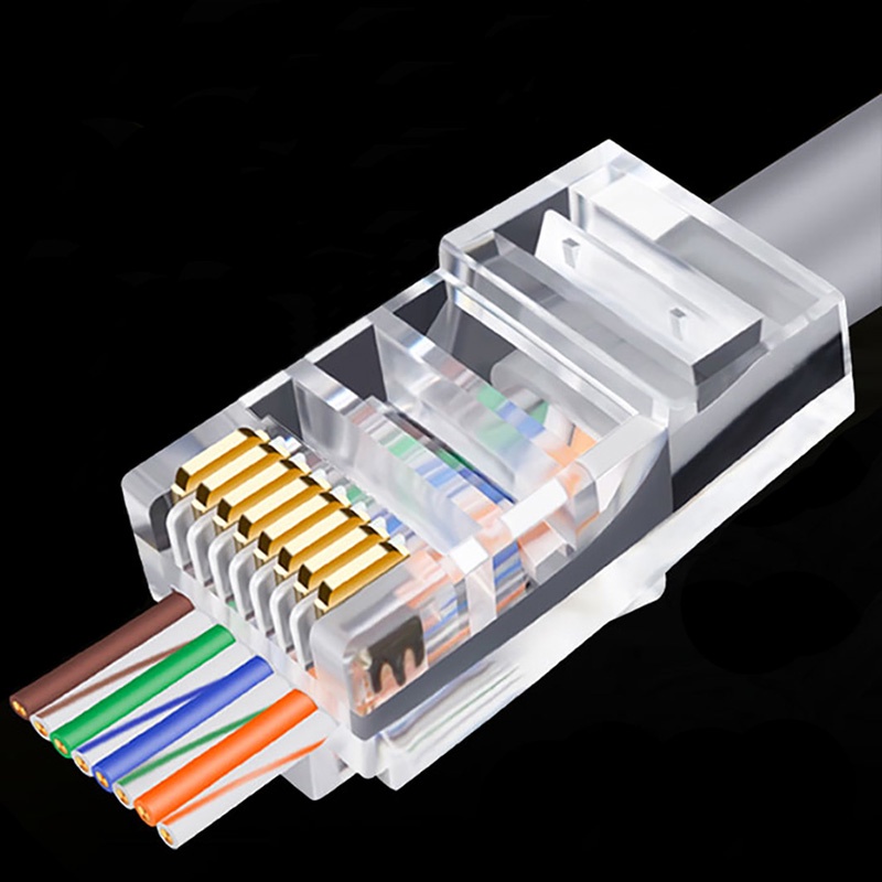 Set 100 Đầu Nối Dây Mạng RJ45 6U RJ-45 Cat5 Cat5E