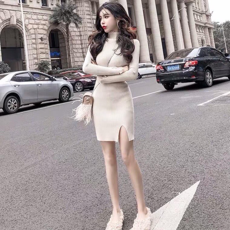 Váy len body siêu nữ tính