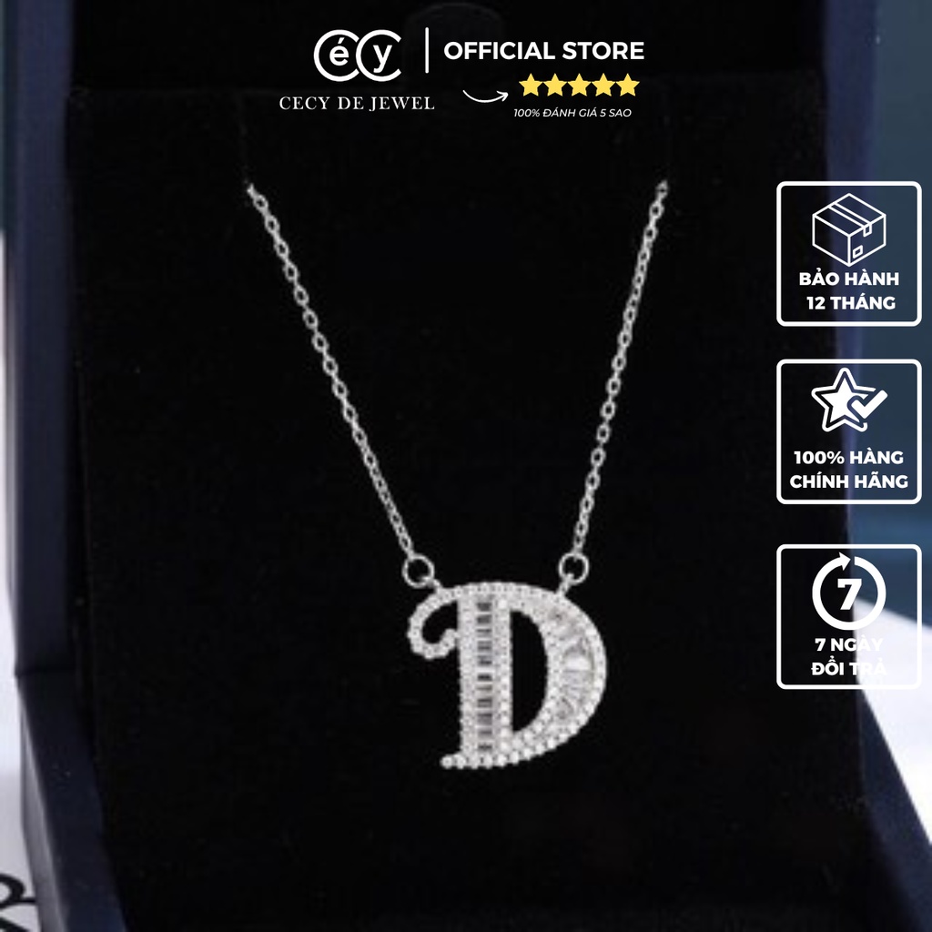 BẠC Ý 925 - DÂY CHUYỀN CHỮ CÁI SWAROVSKI, ĐÁ SÁNG BÓNG, ĐỒ BỀN CAO