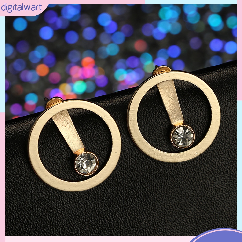 Khuyên tai 2 mặt đính đá thời trang cho nữ