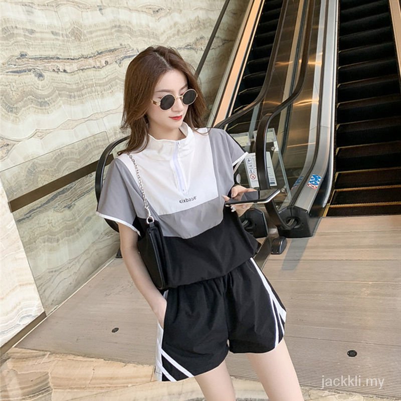 Bộ Đồ Thể Thao Mùa Hè Gồm Áo Và Quần Ngắn Lưng Cao Dáng Rộng Chống Lão Hóa Hàng Mới Dành Cho Bạn Nữ 2021 | BigBuy360 - bigbuy360.vn
