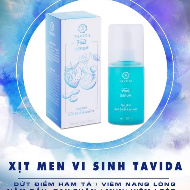 SERUM TRÁI CÂY LÊN MEN - MEN VI SINH TAVIDA DỨT ĐIỂM MỤN LƯNG VIÊM NANG LÔNG