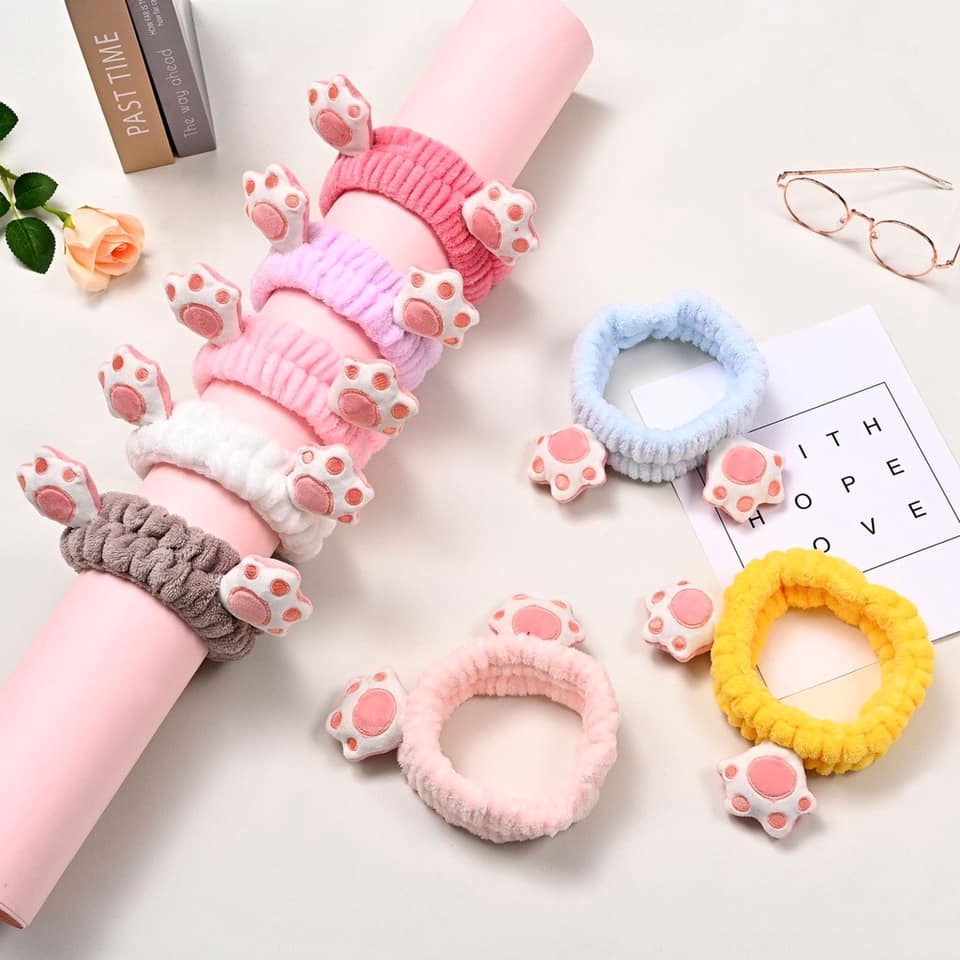 Băng đô trang điểm bàn chân mèo cute phong cách Hàn Quốc cao cấp dành cho nữ