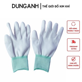 Găng tay bảo hộ găng tay phủ PU ngón màu trắng loại mỏng - Kim khí Dung Anh thumbnail