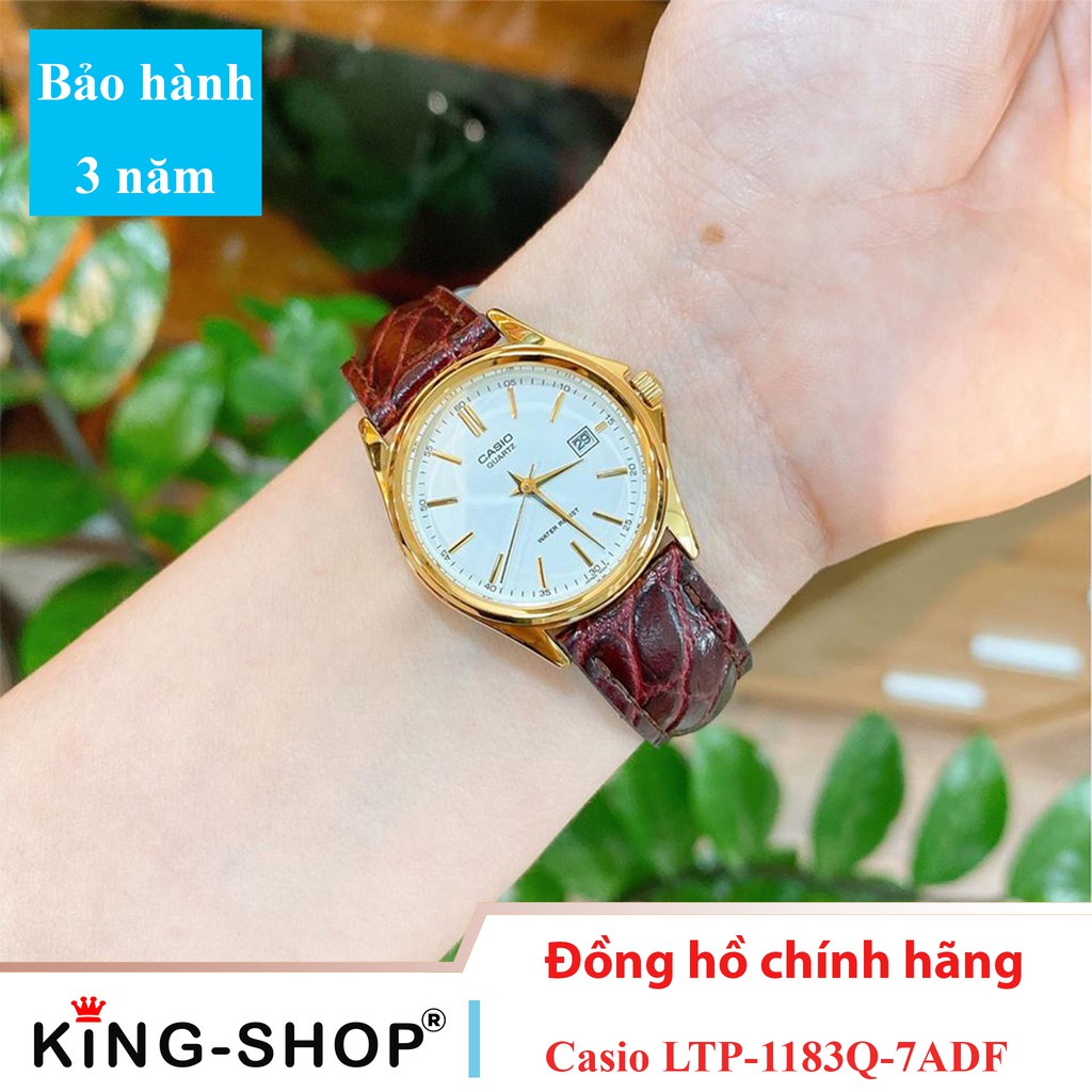 Đồng hồ nữ Casio Standard thể thao, điện tử giá rẻ - Dây da, chống nước 3ATM (LTP-1183Q-7ADF)