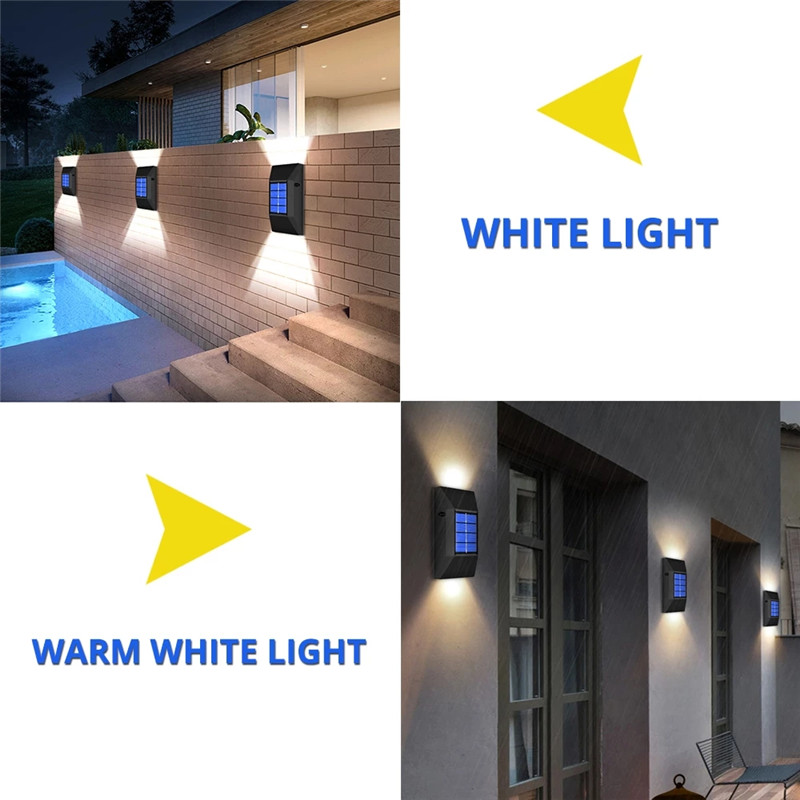 2LED / 6LED Đèn năng lượng mặt trời ngoài trời Đèn chiếu sáng đường phố Ánh sáng ban đêm không thấm nước Đèn năng lượng mặt trời Đèn tường để trang trí sân vườn