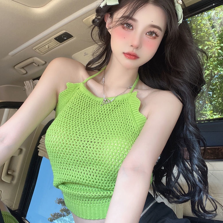 COZOK Áo Tank Top Dệt Kim Sát Nách Hở Lưng Quyến Rũ Hợp Thời Trang
