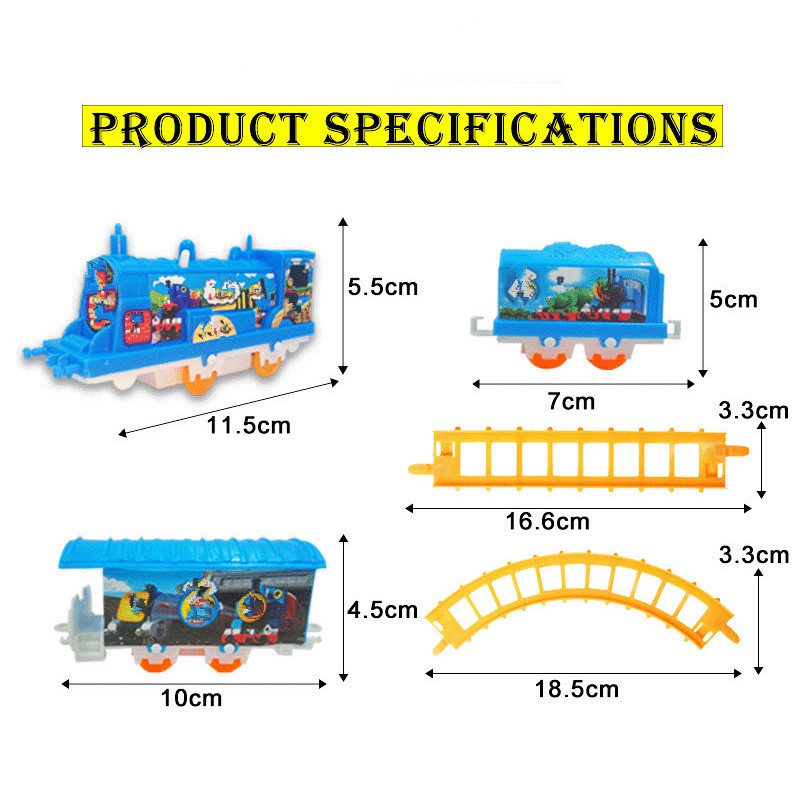 Đồ Chơi Xe Lửa HDY Kéo Lùi Từ Tính Bằng Hợp Kim Kiểu Hoạt Hình Cho Bé