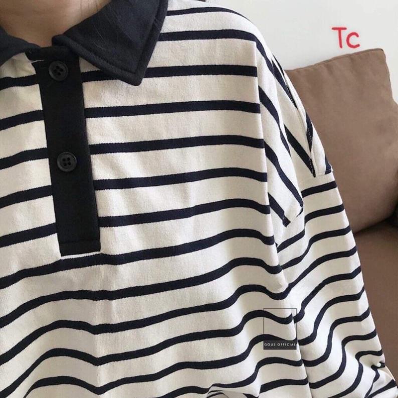 Áo kẻ thụng to rộng Polo TC