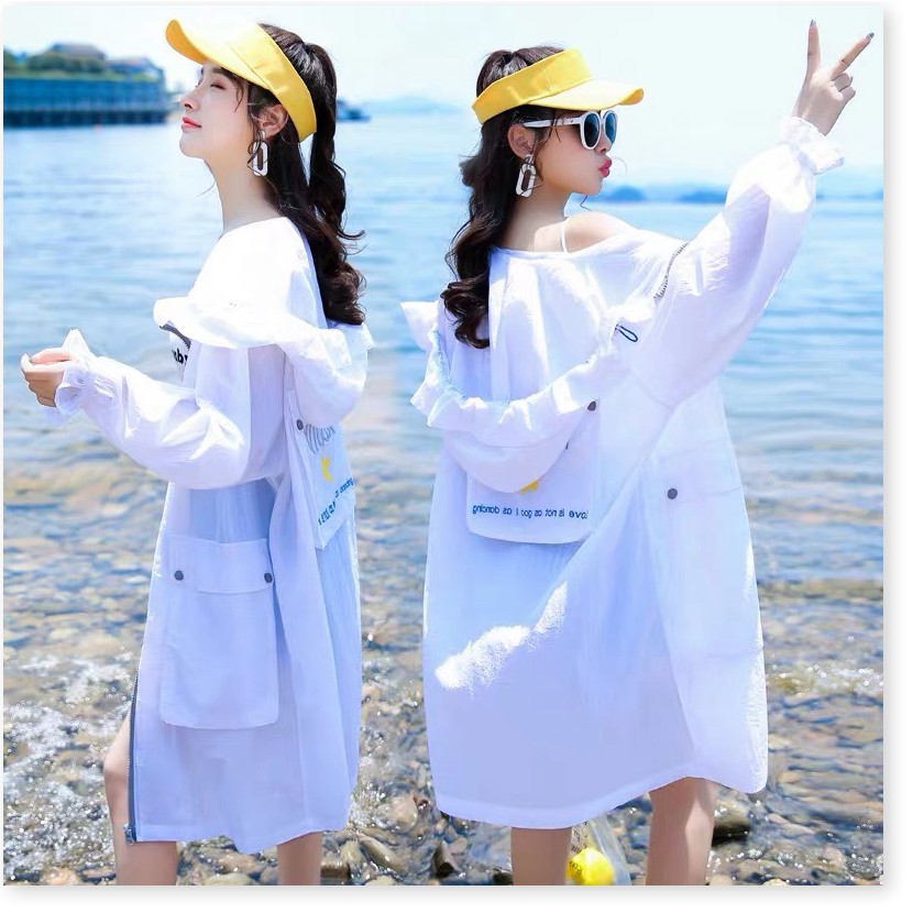 ÁO KHOÁC NỮ  THỜI TRANG THỂ THAO ĐI BIỂN CHỐNG NẮNG SIÊU NHẸ SIÊU MÁT FOM DÀI SÀNH ĐIỆU