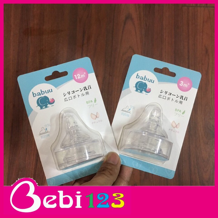 Set 2 Núm Ty thay thế Cổ Rộng và Cổ Hẹp (Cổ Chuẩn) Babuu Nhật Bản cho bé