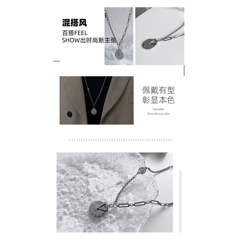 Dây Chuyền Mặt Số La Mã Phong Cách Hip Hop Đường Phố 22827