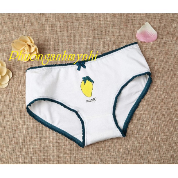Set 4 cái quần lót nữ cotton trái xoài vàng