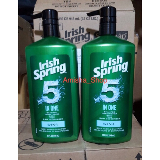 Gel Tắm- Gội -Xả -Rửa Mặt -Dưỡng Thể Irish Spring 5 In 1 946ml Của Mỹ