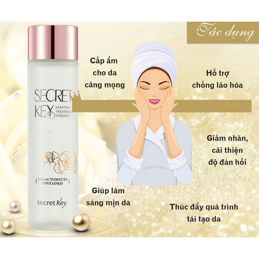 Tinh Chất Dưỡng Trắng Da Chống Lão Hóa Secret Key Starting Treatment Essence (Rose Edition)