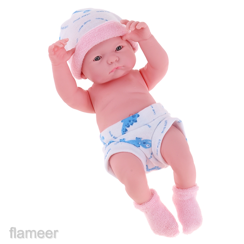 Mô Hình Búp Bê Em Bé Sơ Sinh Bằng Vinyl Màu Hồng Dùng Làm Quà Tặng Sinh Nhật