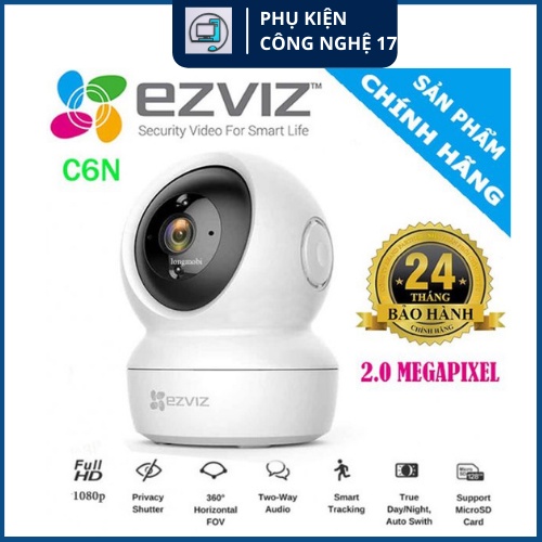 Camera IP Hồng ngoại WIFI EZVIZ C6N 1080p 2MP- Góc rộng - Quét chuyển động thông minh 360 độ