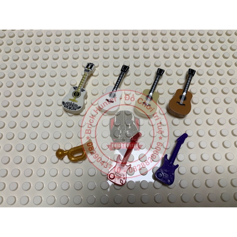 Phụ kiện minifigures nhạc cụ : đàn ghita - ghita điện - kèn