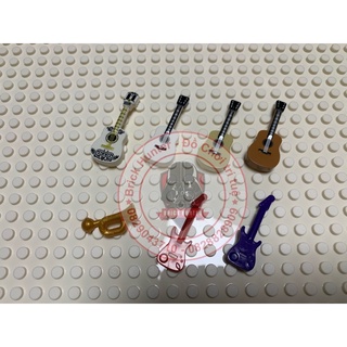Phụ kiện minifigures nhạc cụ : đàn ghita - ghita điện - kèn