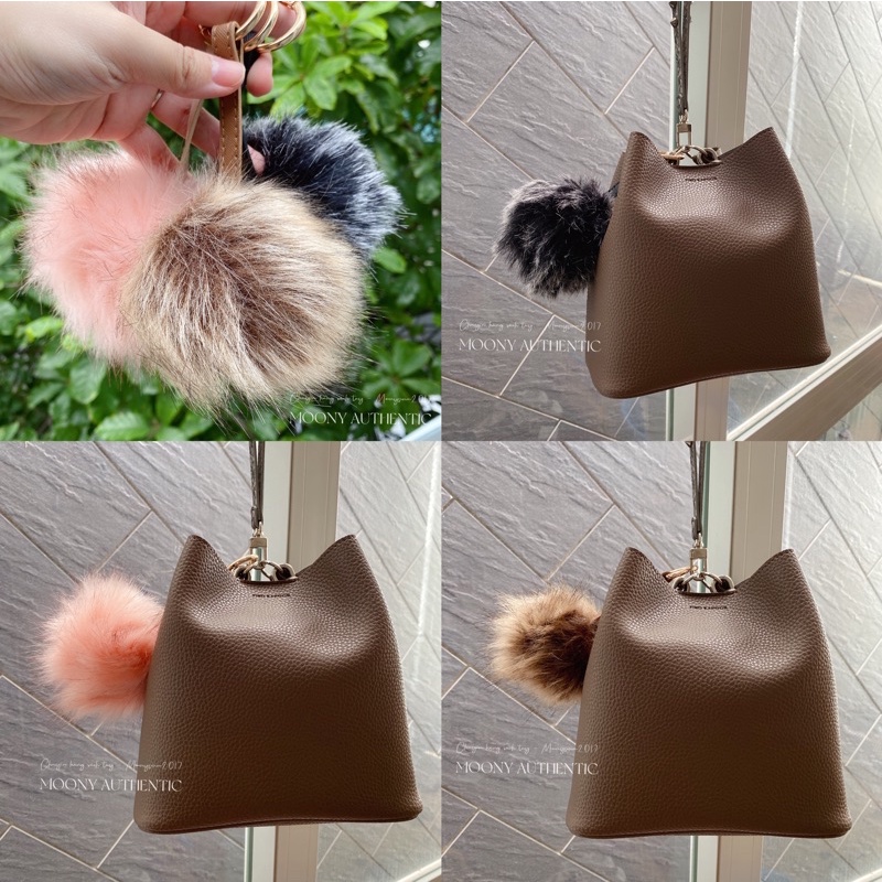 Charm bông treo túi lông thỏ siêu to