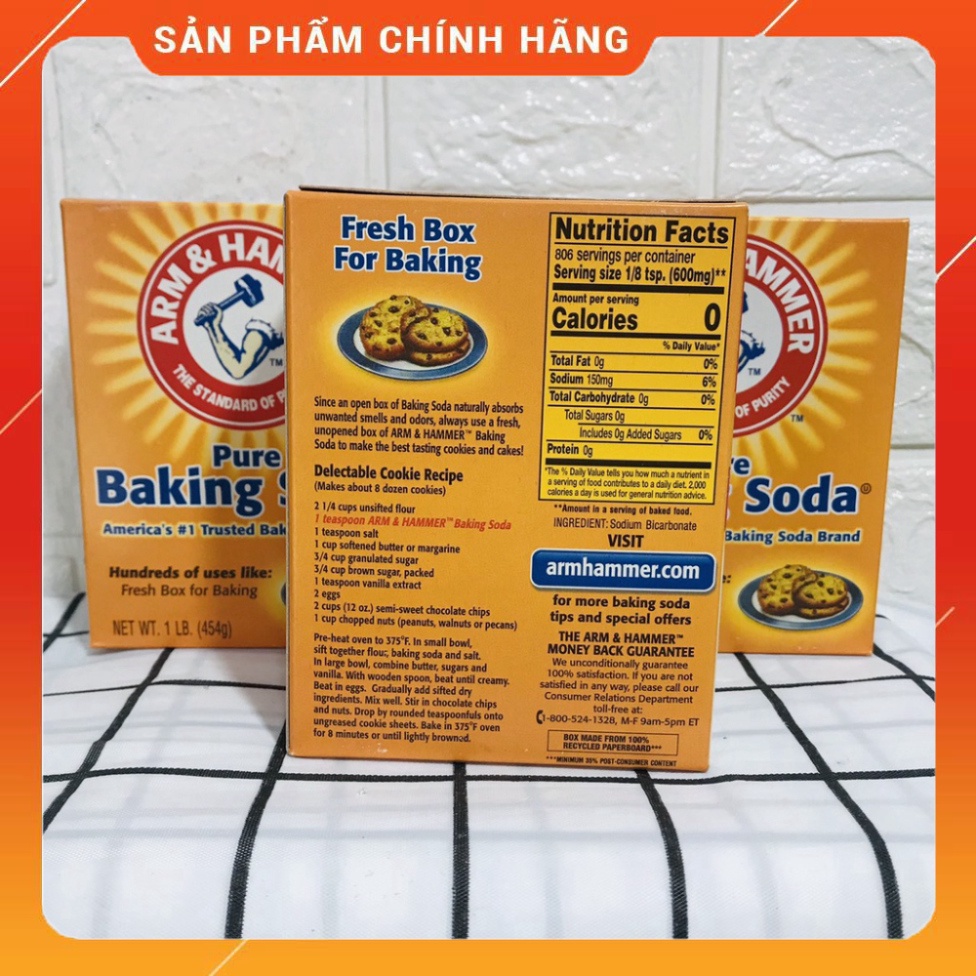 Baking soda trắng răng 454g - làm bánh chính hãng -  tẩy rửa Olin House