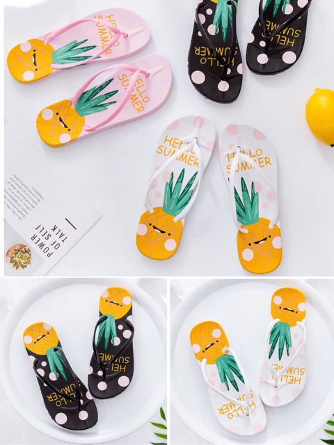 Dép Nữ Xỏ Ngón Dép Kẹp Cao Su Đế Đúc Hoạ Tiết Siêu Xinh Size 36-40 - Lucky Girl shop