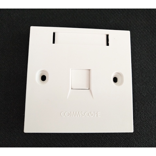 Mặt nạ ổ cắm mạng âm tường 1 cổng 2 cổng hình vuông Commscope AMP