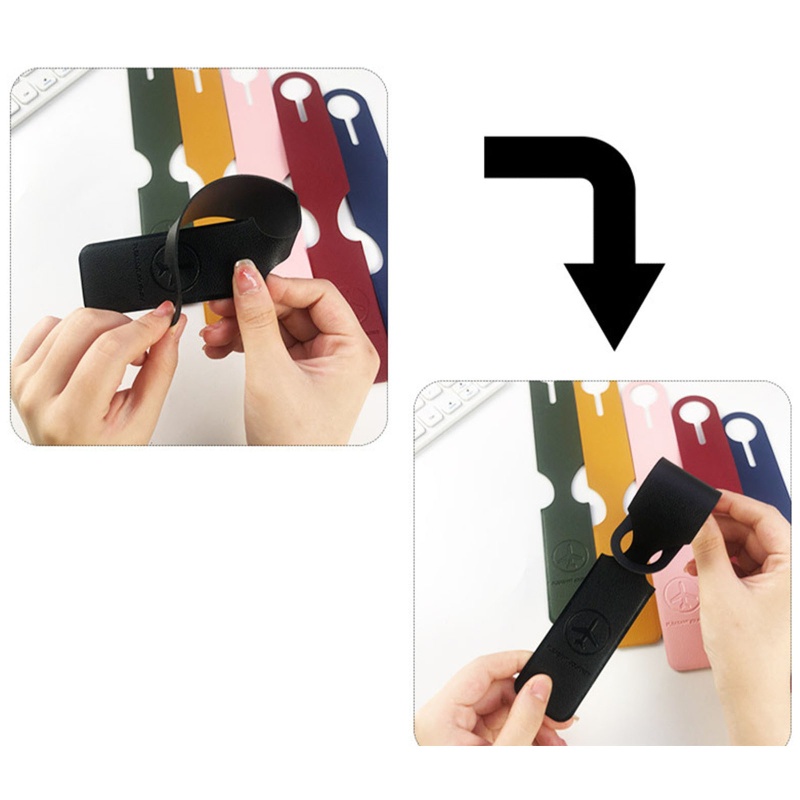 Comereally Thẻ Tên Gắn Hành Lý Du Lịch Bằng Da pu Giá Đỡ