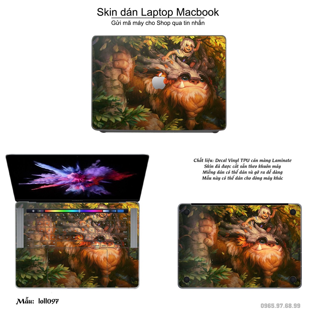 Skin dán Macbook mẫu Liên Minh Huyền Thoại (đã cắt sẵn, inbox mã máy cho shop)