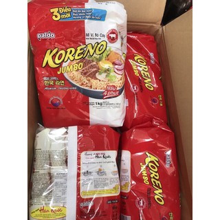 [CÓ NOWSHIP] Mì Koreno Jumbo bịch 10 gói vị Kim Chi/ vị Bò Cay/vị GÀ/vị TÔM GIÁ CỰC SỐC