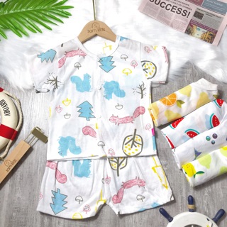 1 lố Bộ sơ sinh cotton giấy bé trai bé gái cúc giữa