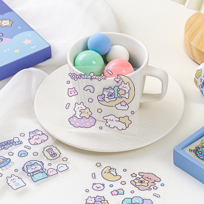 [1 Miếng] Sticker dễ thương siêu dính trang trí bình nước, sổ tay tiện dụng